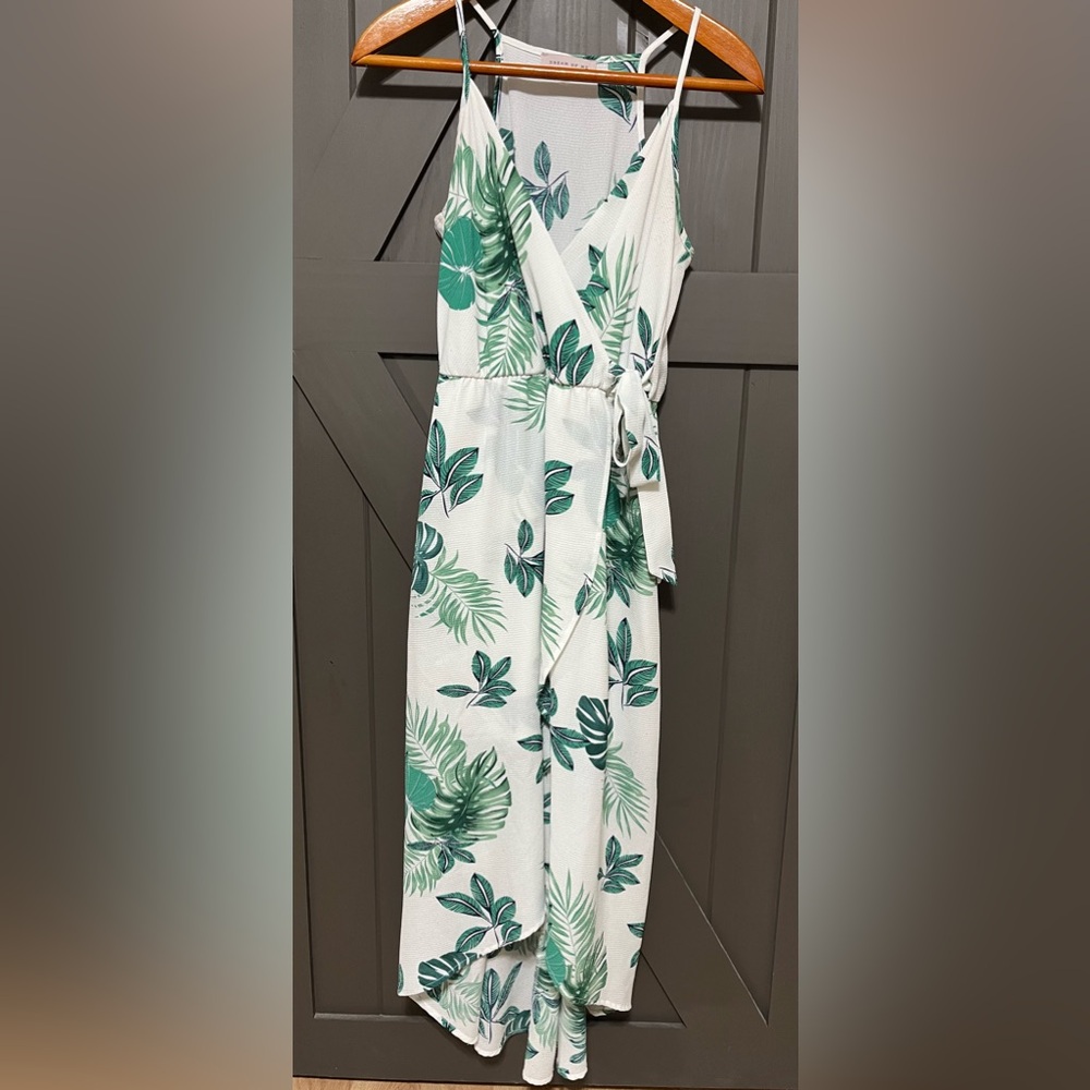 Dream of Me Green& White High- Low Dress